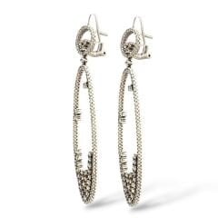 Taşlı Sallantılı Gümüş Abiye Küpe