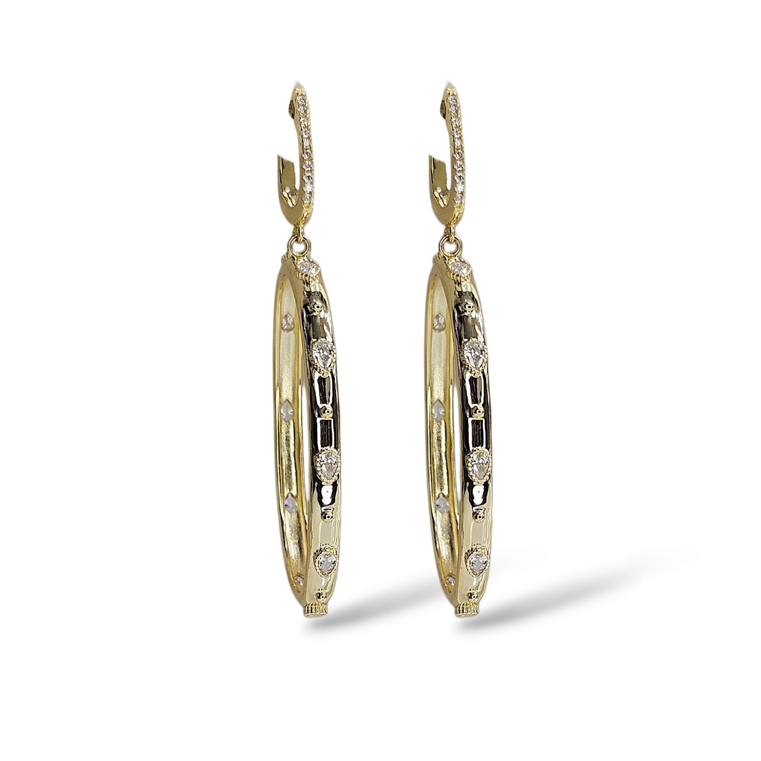 Kadın Altın Kaplama Gümüş Halka Abiye Küpe