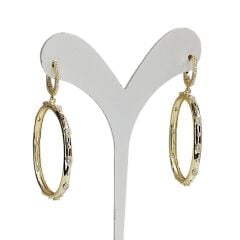 Kadın Altın Kaplama Gümüş Halka Abiye Küpe