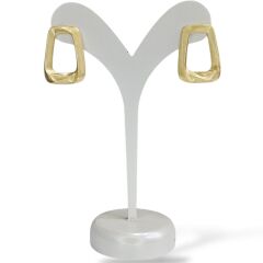 Kadın 14K Altın Kaplama Gümüş Küpe Mat Gold