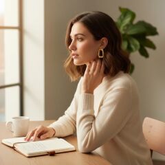 Kadın 14K Altın Kaplama Gümüş Küpe Mat Gold