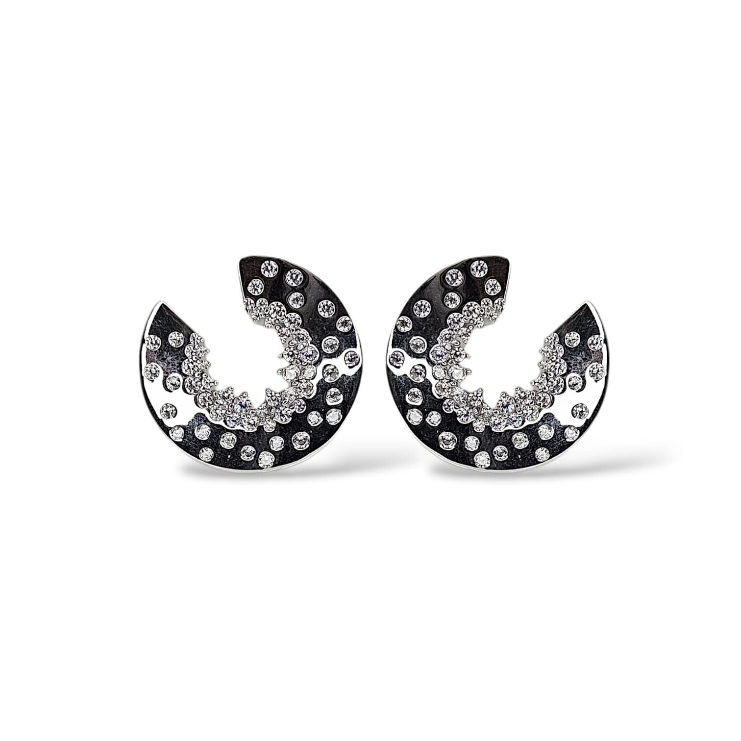 Kadın Gümüş Pırlanta İşçiliğinde Işıltılı Abiye Küpe