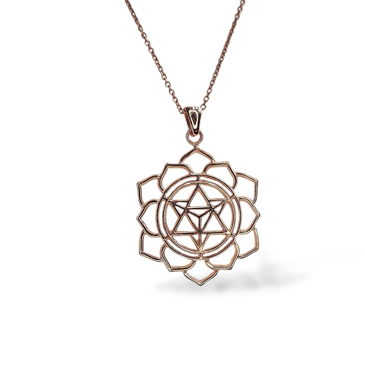 Kadın Şık Lotus Çiçeği Rose Kaplama Şık Gümüş Kolye