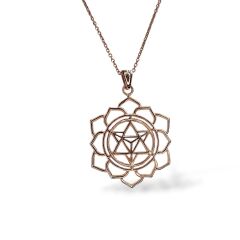 Kadın Şık Lotus Çiçeği Rose Kaplama Şık Gümüş Kolye