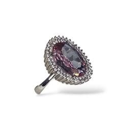 Ametist Taşlı Oval Form Gümüş Yüzük