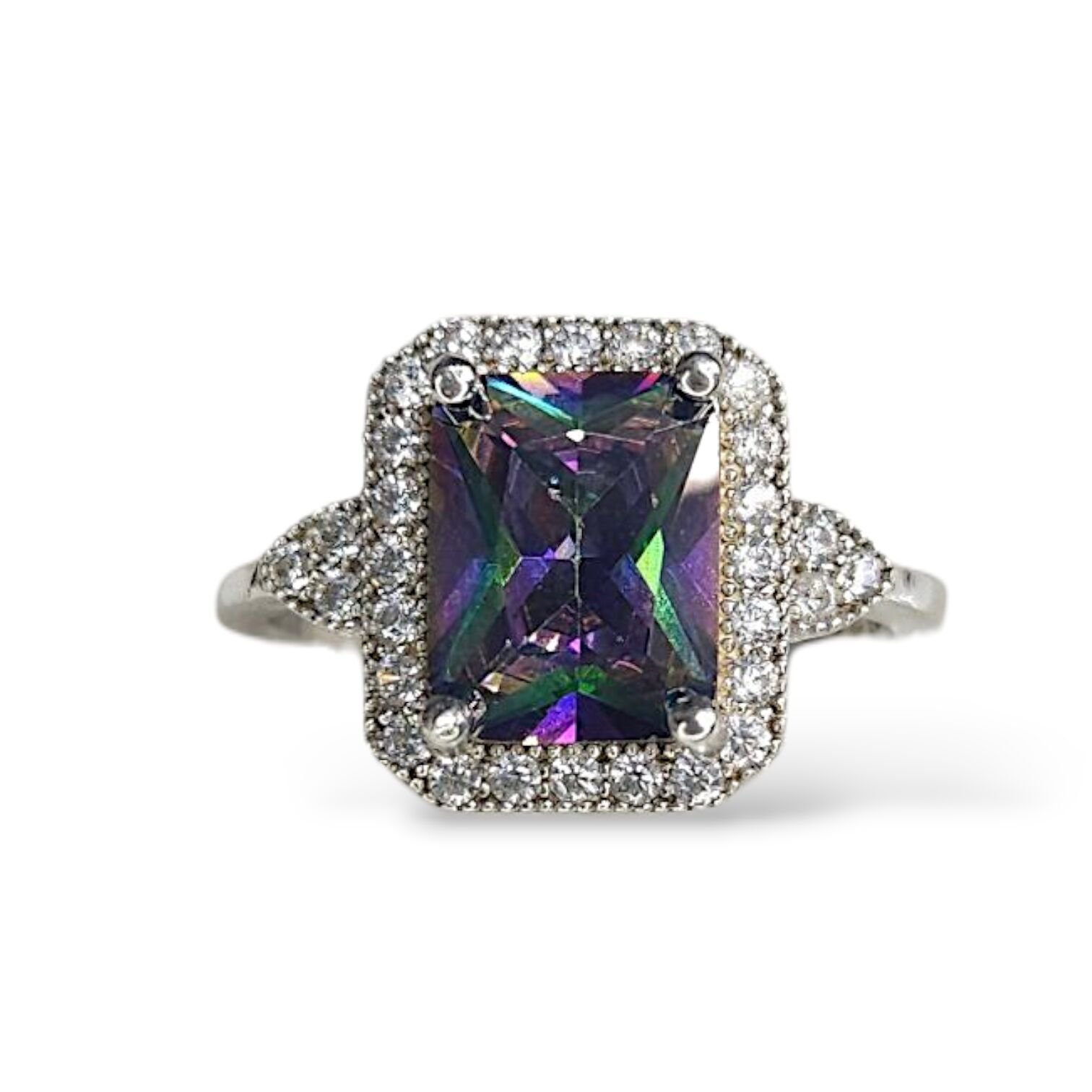 Mistik Topaz Taşlı Baget Gümüş Yüzük