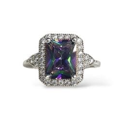 Mistik Topaz Taşlı Baget Gümüş Yüzük