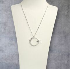 Kadın Hilal Model Gümüş Kolye