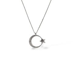 Kadın Hilal Model Gümüş Kolye