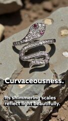 Yılan Form Taşlı Gümüş Yüzük