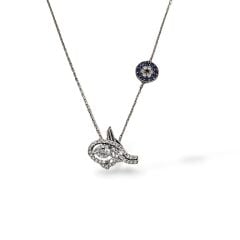 Osmanlı Tuğrası Taşlı Şık Kadın Gümüş Kolye