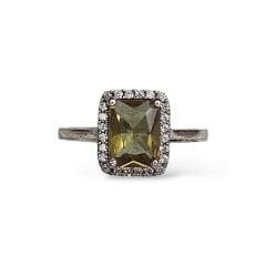 Baget Form Zultanite Taşlı Gümüş Yüzük