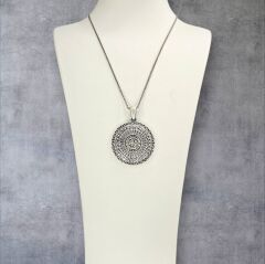 Esmaül Hüsna Besleme Yazılı Gümüş Kolye