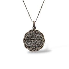 Ayetel Kürsi Yazılı Kadın Şık Gümüş Kolye