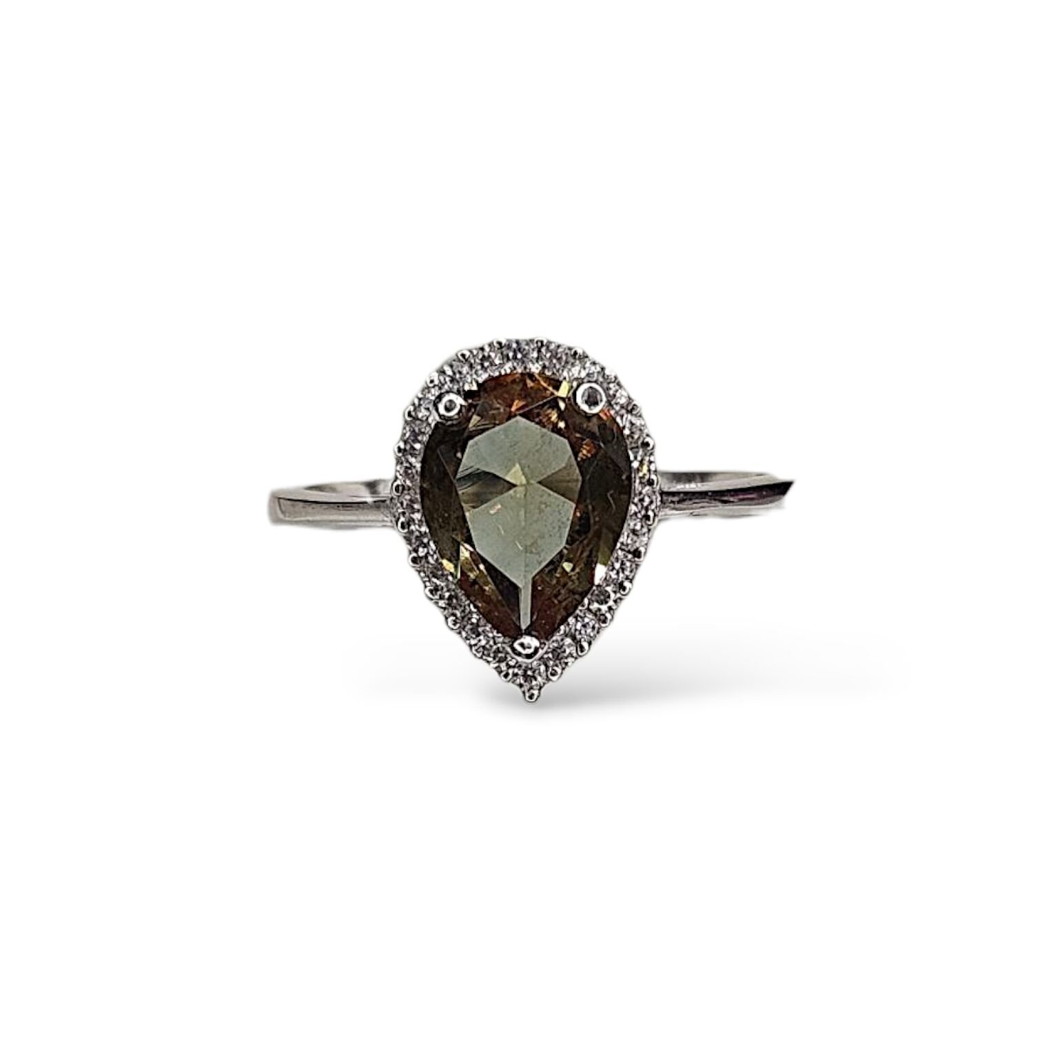 Damla Form Zultanite Taşlı Gümüş Yüzük