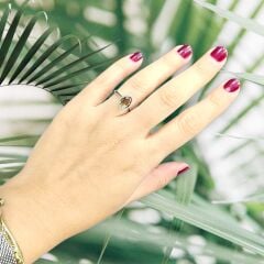 Damla Form Zultanite Taşlı Gümüş Yüzük