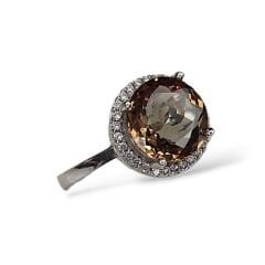 Yuvarlak Form Zultanite Taşlı Gümüş Yüzük