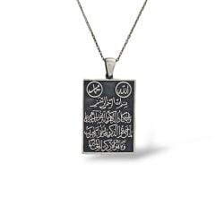Nazar Ayeti Allah lafzı ve Ayetel Kürsi Erkek Kadın Gümüş Kolye