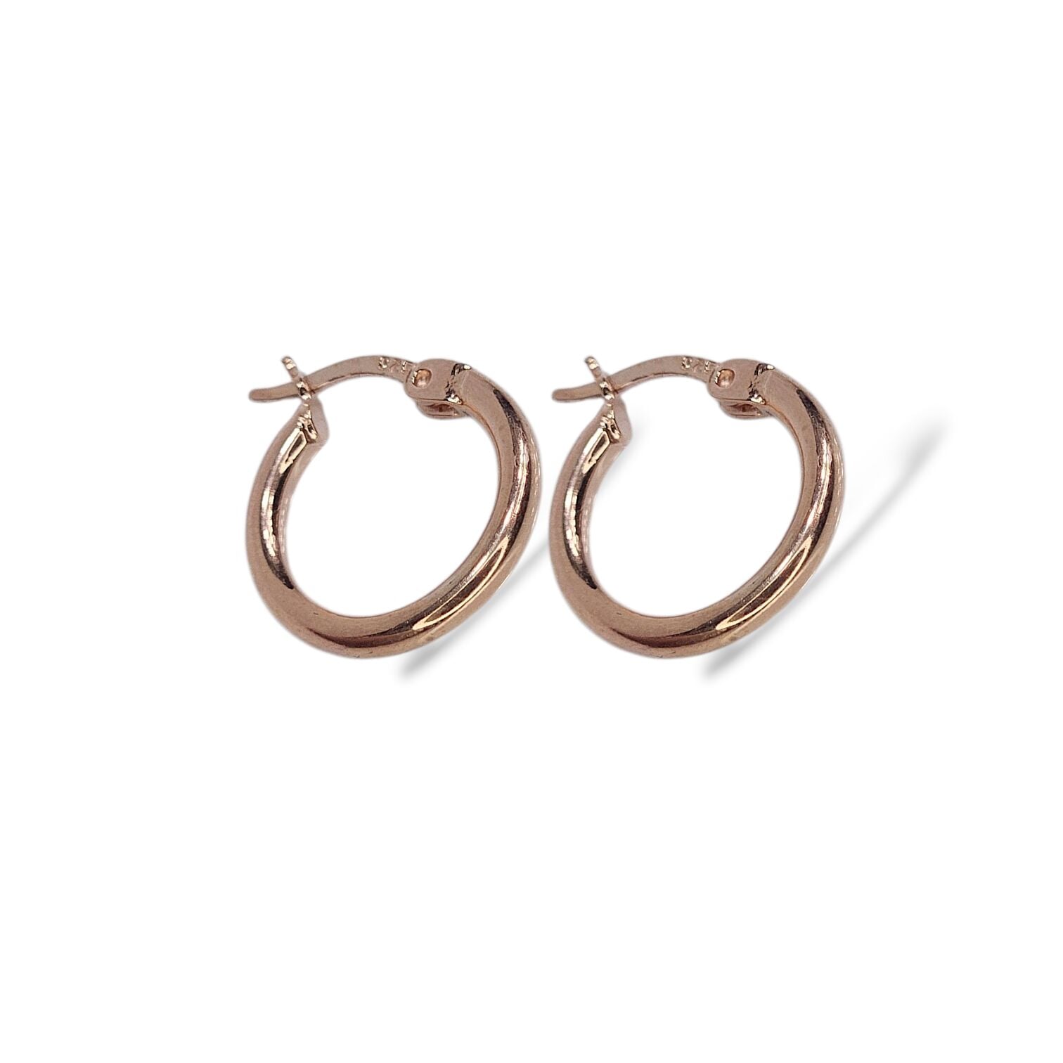 Rose Kaplama Kadın Gümüş Halka Küpe