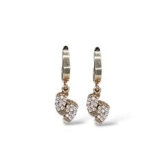 Bebek Ayağı Rose Kaplama Kadın Gümüş Halka Küpe