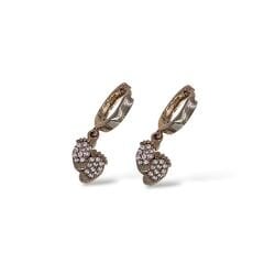 Bebek Ayağı Rose Kaplama Kadın Gümüş Halka Küpe