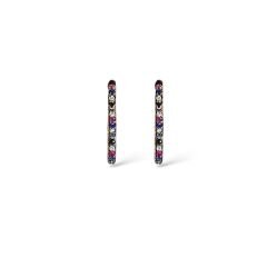 Renkli Taşlı Çiçek Model Rose Kaplama Kadın Gümüş Küpe